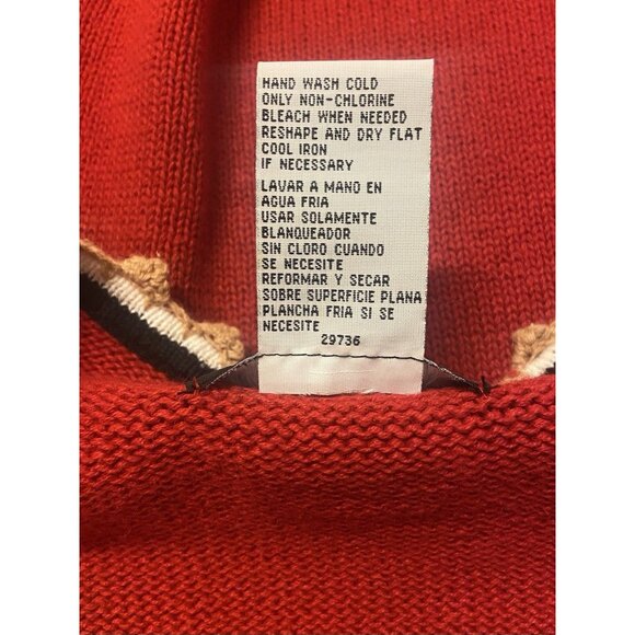Vtg Sag Harbor Embroidered Cardigan‎ Medium Red Ramie Feminine Novelty Lipstick - Picture 6 of 6